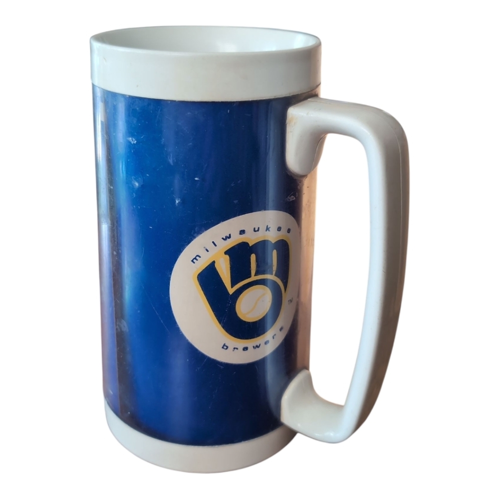 80s Milwaukee Brewers Beer Stein 16oz. Insulated Cup Plastic Double Walled